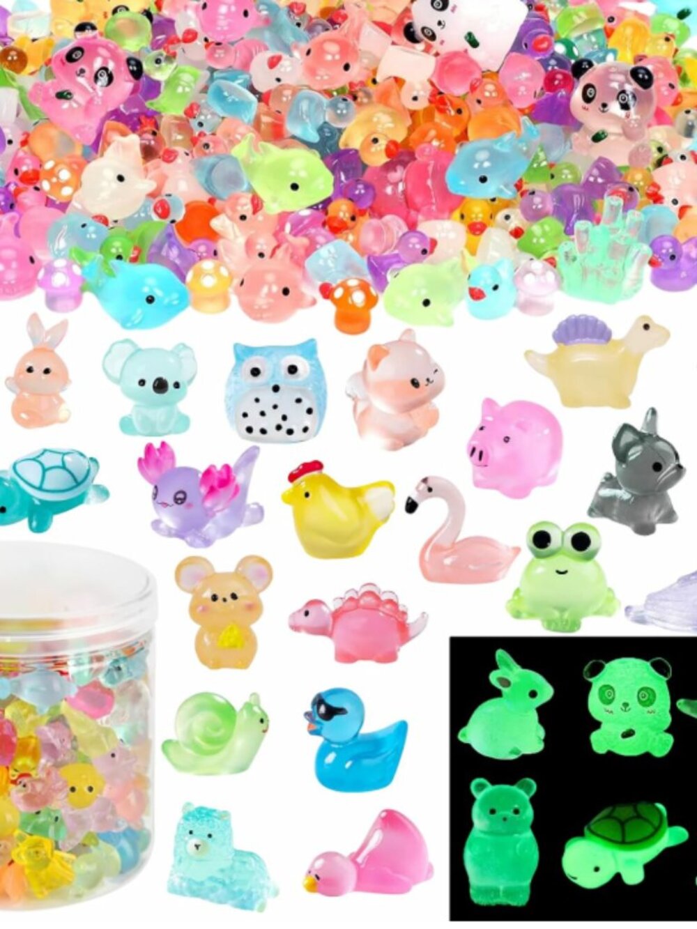 84 Mini Animals Resin Figures - Multicolor